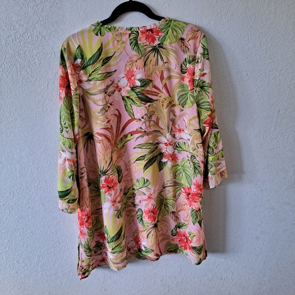 J. Jill Pink Tropical Floral Tunic - Picture 10 of 10